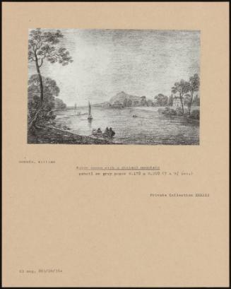 River Scene With A Distant Mountain