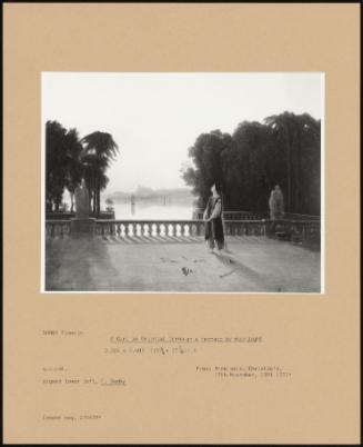 A Girl In Oriental Dress On Terrace By Moonlight