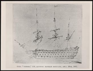 H. M. S. Victory, 100, Quitting Chatham Dockyard, April 18th, 1803