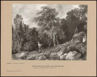 Wooded Landscape With A Boy And His Dog