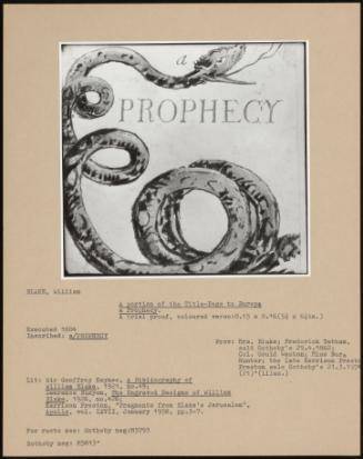 A Portion Of The Title-Page To Europe A Prophecy