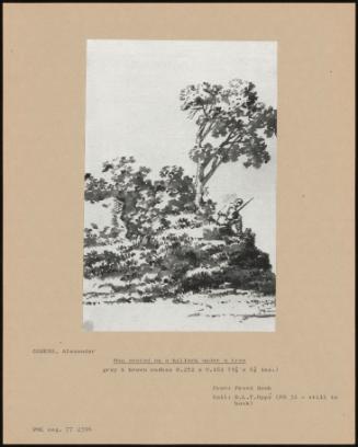 Man Seated On A Hillock Under A Tree