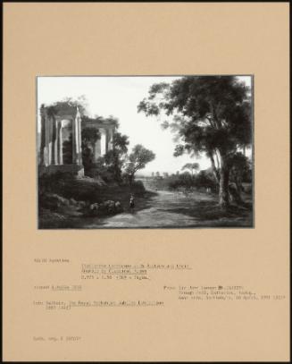 Italianate Landscape With Rustics And Their Animals By Classical Ruins