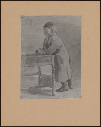Boy Leaning On A Table