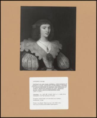 Portrait Of Lady Anne Campbell, Marchioness Of Huntly (+1638), Daughter Of Archibald, 7th Earl Of Argyle And Wife Of George, 2nd Marquess Of Huntly, Whom She Married In 1607; Wearing Black, Over A White Embroidered Robe