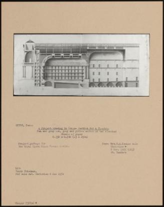 A Project Drawing In Cross - Section For A Theatre.