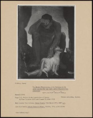 The Blinded Polyphemus, At The Entrance To His Cave, Strokes The Ram Under Which Odysseus Lies Concealed.