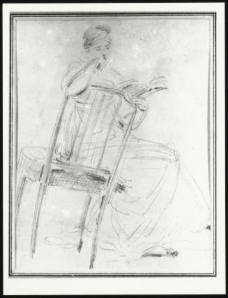 Lady Reading Sitting on Chair at an Angle