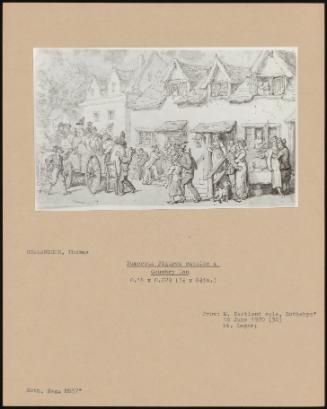 Numerous Figures Outside A Country Inn