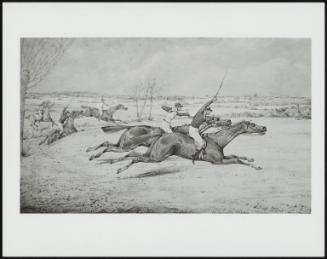 A Steeplechase Scene: Five Riders Galloping Right