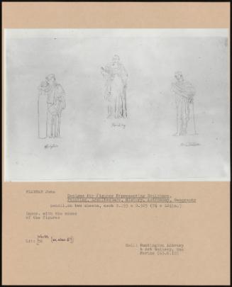 Designs for Figures Representing Sculpture, Painting, Architecture, History, Astronomy, Geography