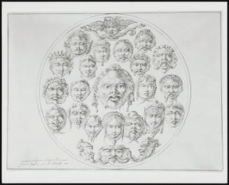 24 Maske Drawn in a Circle