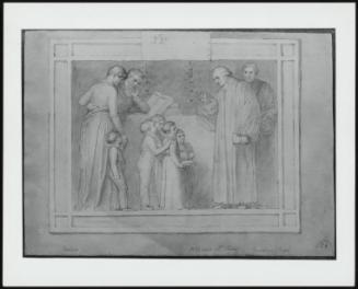 A Clergyman Instructing Children in the Ten Commandments–Design for a Wall Monument