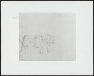 Group With Figures And Horses, Verso: Study Of Cattle - One Of 24 Originally Bound