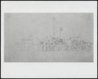 Horses And Figures Assembled At A Camp - One Of 24 Originally Bound