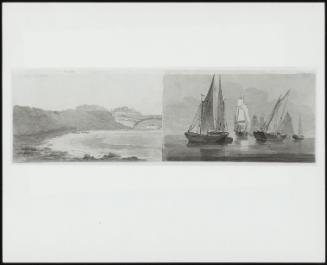 Studland Dockyard, 1822; Verso: A. Studland Bay; B. Six Ships
