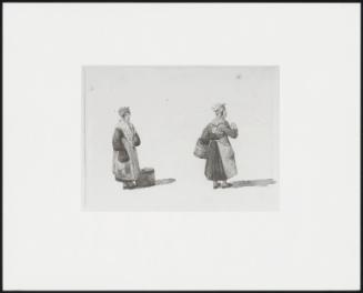 Two Ladies (One Carrying a Basket)