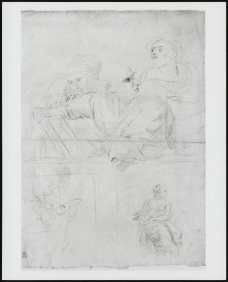 Sheet of Figure Studies. One of Four Sketches and Studies From Raphael's Disputation.