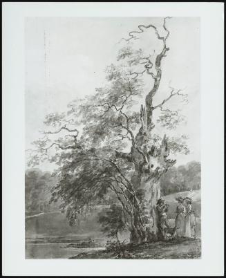 Landscape With A Gentleman Playing The Flute, With Thwo Ladies And A Dog By A Tree