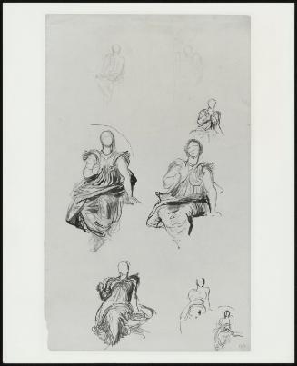Studies Of A Seated Draped Figure With A Book