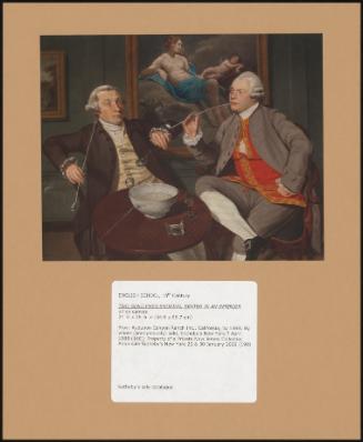 Two Gentleman Smoking, Seated In An Interior