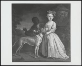 A Young Girl with an Enslaved Servant and a Dog