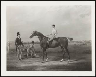 Euphrates, 1825 (The Racehorse Euphrates" with Thomas Whitehurst Up, and His Trainer, Mr. W. Dilly)"