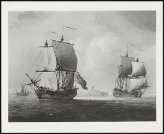 Shipping Scene–Sloops Off the Coast (One of a Pair)