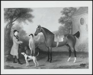 A Saddled Bay With Groom, Huntsman And Hounds Outside A Stable, 1762 (A Saddled Chestnut With Groom, Huntsman And Hounds Outside A Stable)