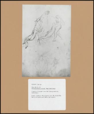 Folio 9r (P. 17) Mythological Scene, Two Sketches