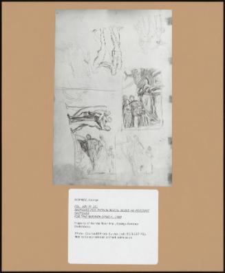 Folio 10v (P. 20) Mythological Scene and Portrait Sketches for 'the Warren Family', 1769