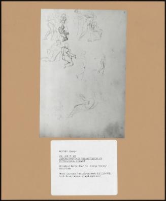 Folio 19r (P. 37) Various Sketches for Historical Or Mythological Subject