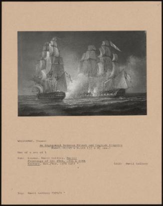 An Engagement Between French and English Frigates