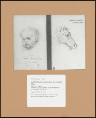 Pair Of Studies; A Child's Head And A Horse's Head