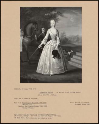 Elizabeth Horton In Silver & Red Riding Habit.