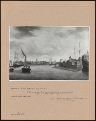 A View on the Thames at Deptford with Shipping