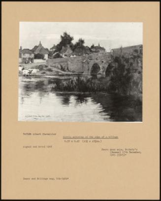 Cattle Watering At The Edge Of A Village