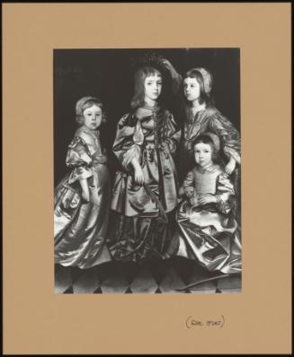 Portrait Of Four Children, All Wearing Satin Costumes