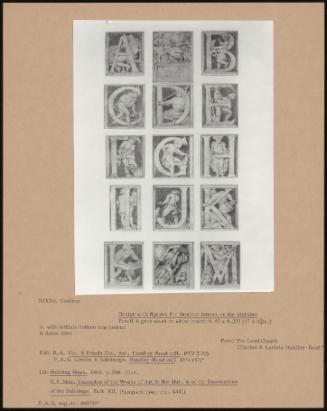 Design With Figures For Fourteen Letters On The Alphabet