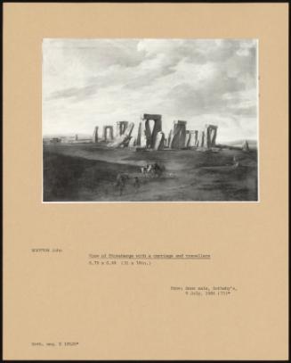 View Of Stonehenge With A Carriage And Travellers