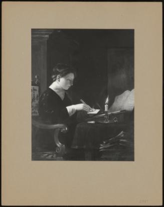 Boy Sealing Letter by Candlelight