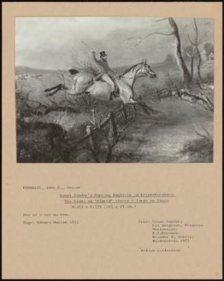 Count Sandor's Hunting Exploits In Leicestershire: The Count On ''Nimrod'' Clears A Large Ox Fence