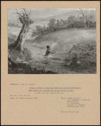 Count Sandor's Hunting Exploits In Leicestershire: The Count In A Brook Up To His Waist In Mud