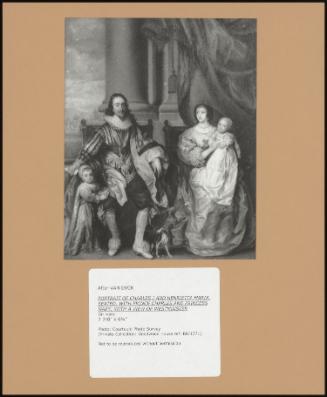 PORTRAIT OF CHARLES I AND HENRIETTA MARIA, SEATED, WITH PRINCE CHARLES AND PRINCESS MARY; WITH A VIEW OF WESTMINSTER