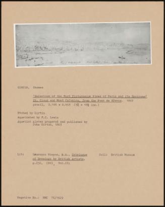 Selection Of The Most Picturesque Views Of Paris And Its Environs' St. Cloud And Mont Calvaire, From The Pont De Sevres. 1802