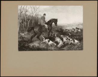 Set of 4 Hunting Scenes: at Cover, Breaking Cover, Clearing a Brook and Full Cry
