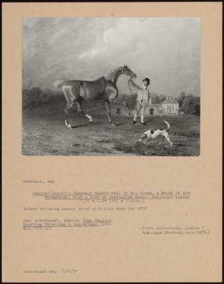 Charles Arnott's Chestnut Hunter Held By His Groom, A Hound In The Foreground, With A View Of Rushington Manor, Hampshire Beyond