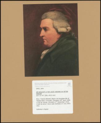 Dr Walcot (1738-1819) Known As Peter Pindar