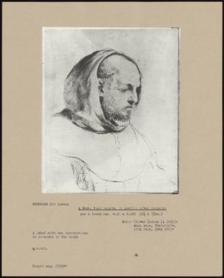 A Monk, Bust Length, in Profile after Guercino