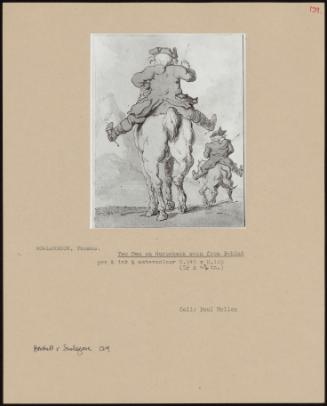 Two Men On Horseback Seen From Behind